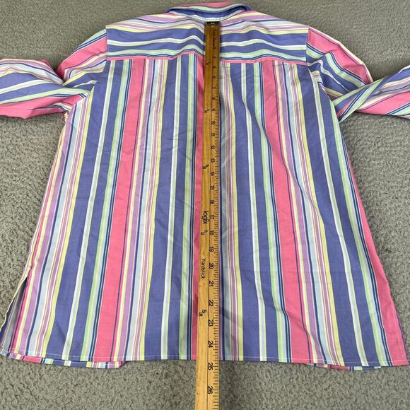 Lot of 2 Foxcroft Blouse Womens 6P Pink Blue Purple Striped Wrinkle Free Shirt - Picture 6 of 16